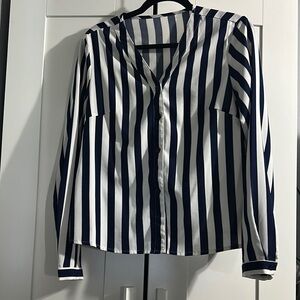 Striped Button-Up Blouse